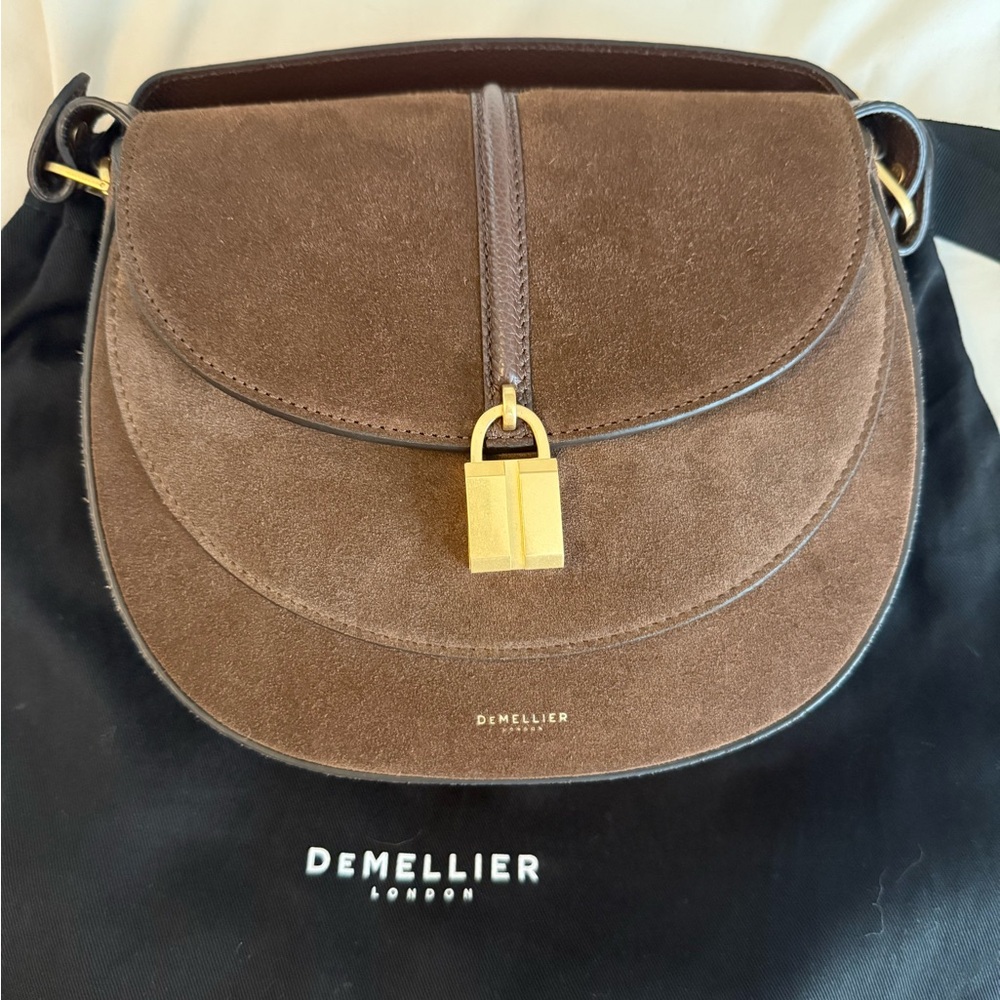 DeMellier Chocolate Suede Siena Crossbody Bag